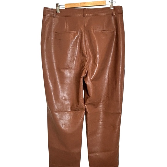 Babaton Aritizia Command Cropped Vegan Leather Trouser Pant Women's Size 14 - Picture 5 of 5